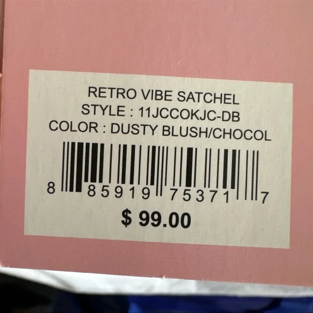 JUICY COUTURE SOFT PINK SATCHEL WITH BLACK ACCENTS